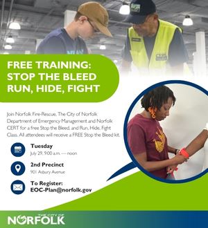 Stop the Bleed, Run, Hide, Fight class poster