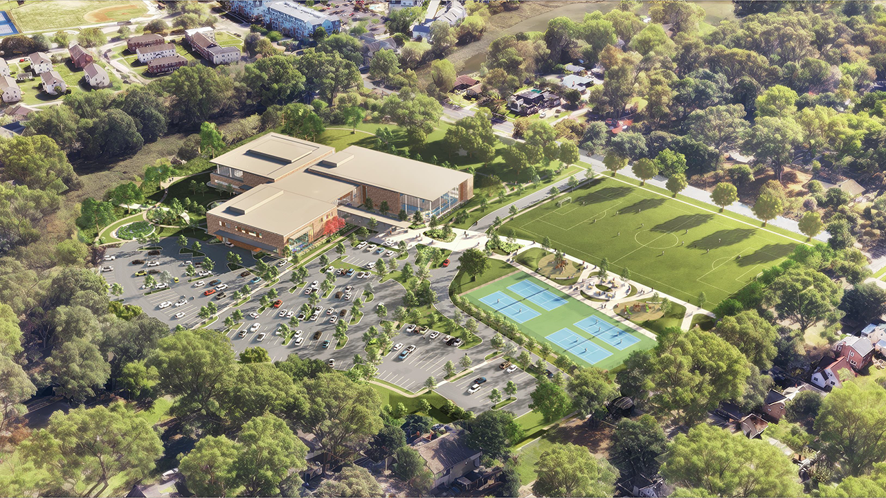 Aerial view of the new facility
