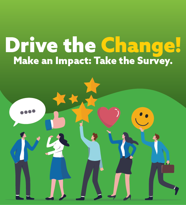 Employee survey Drive the change graphic image link