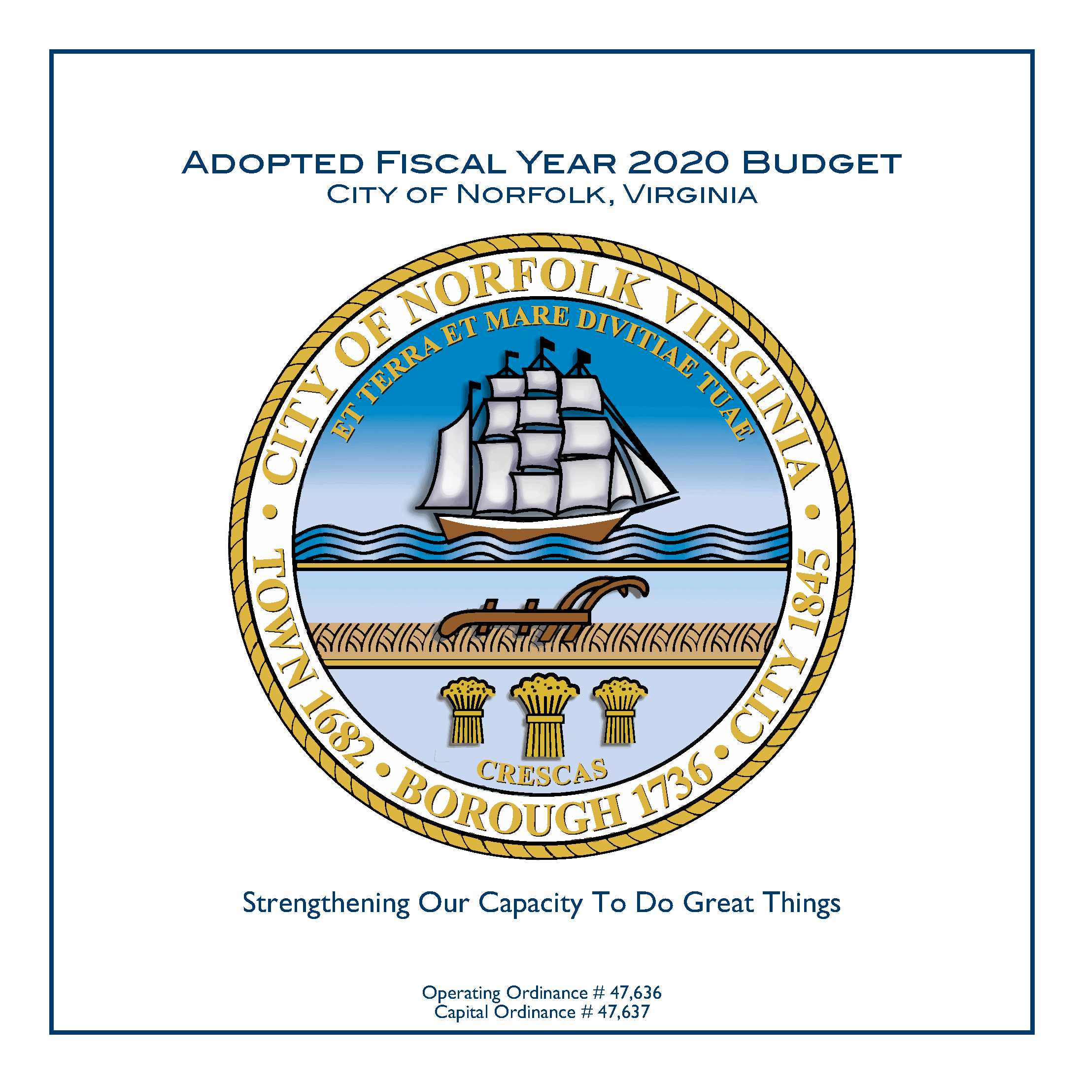 FY 2020 Adopted Budget Cover