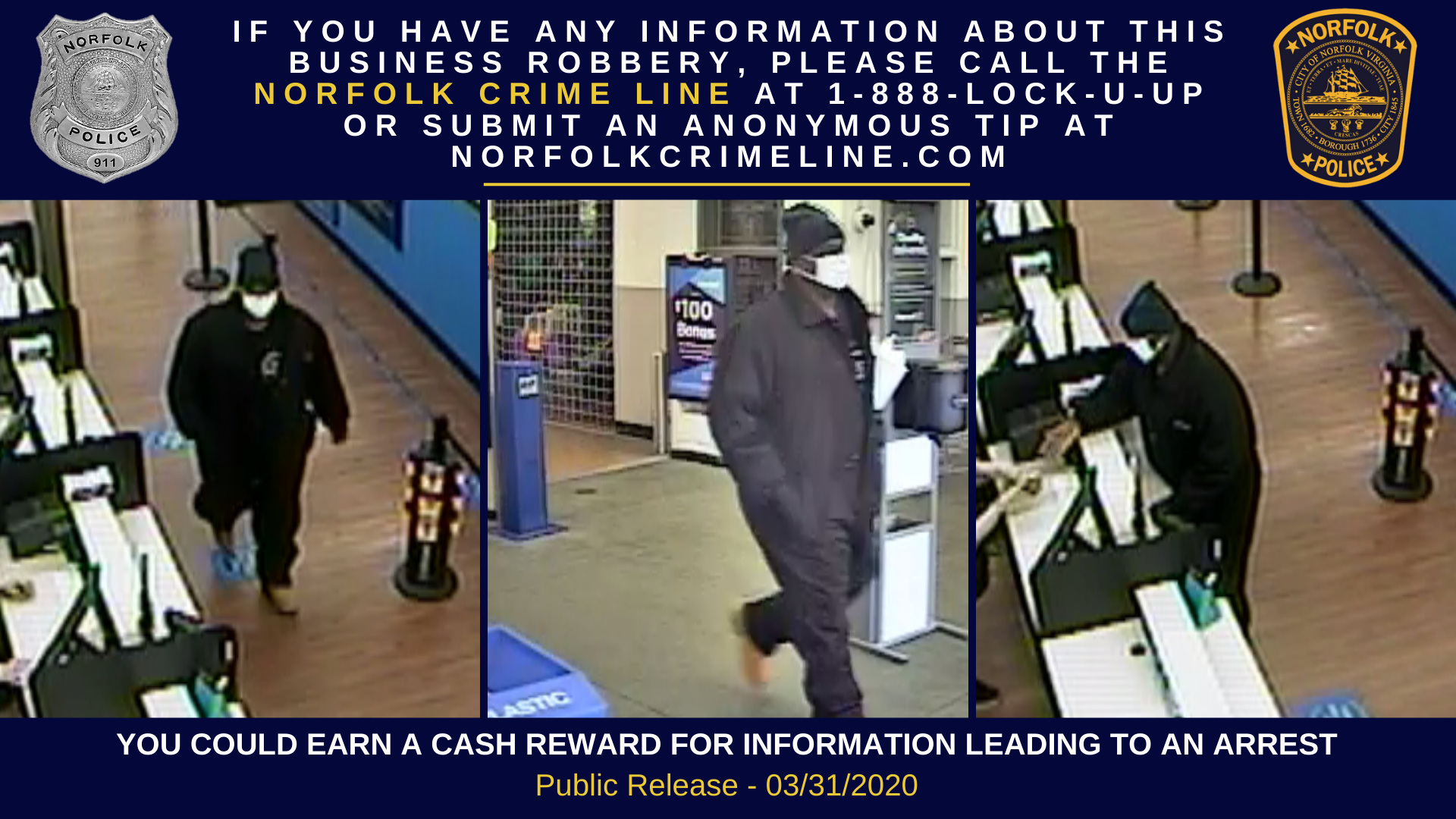 Business Robbery - 1170 N Military Highway