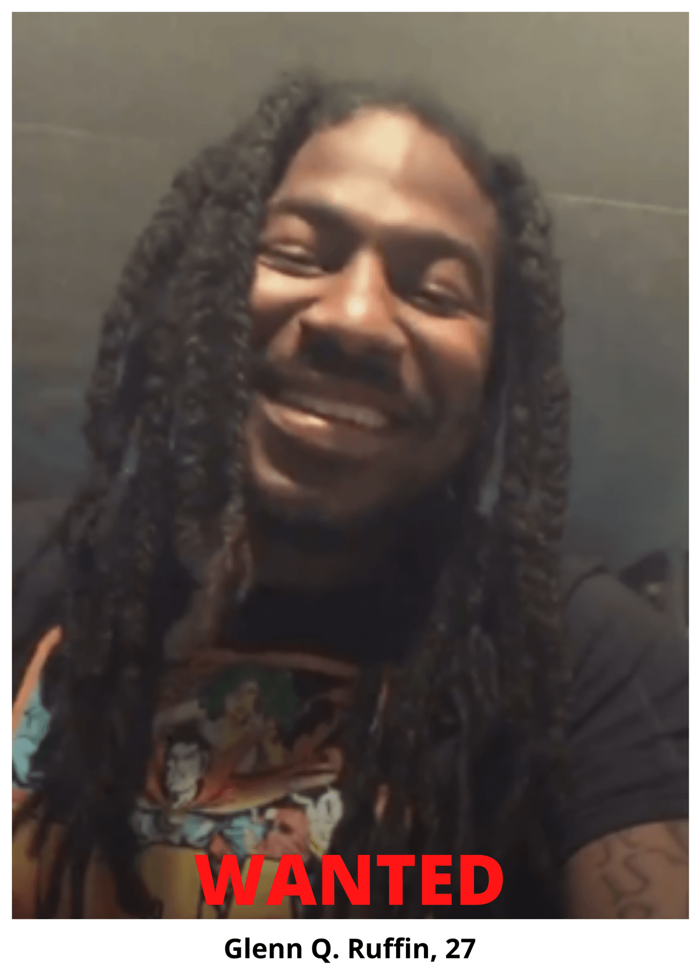 Wanted Poster - Glenn Ruffin - Homicide Suspect - Press Release