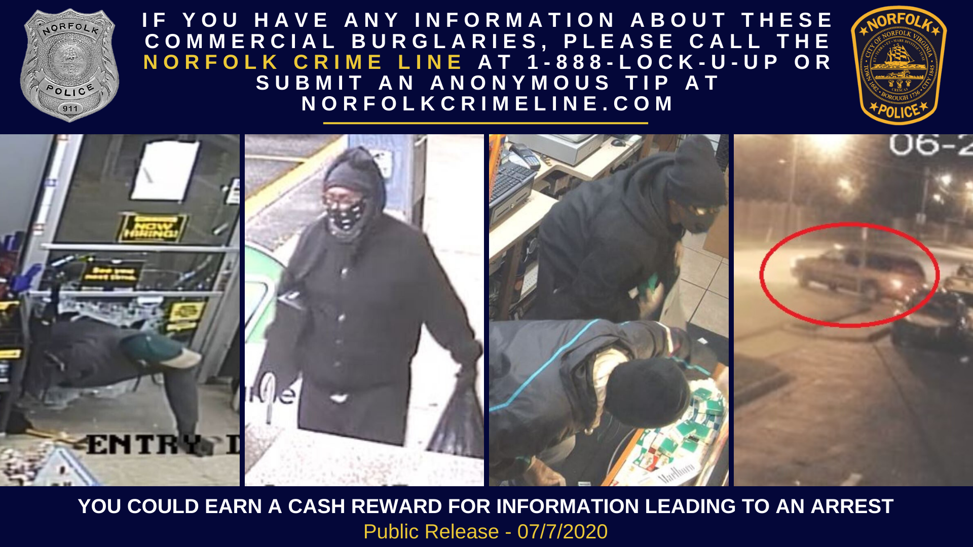 Commercial Burglary Release - Dollar General and SeaMart