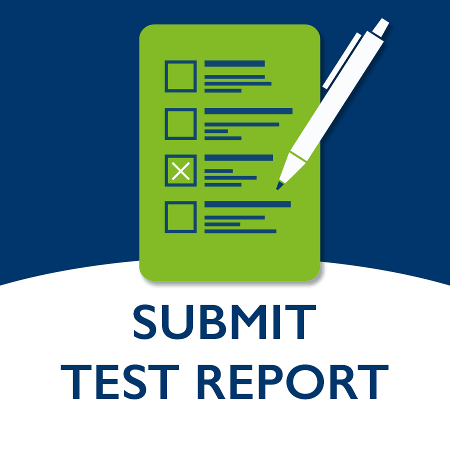 Utilities Submit Test Reports Button Image Link Opens in new window