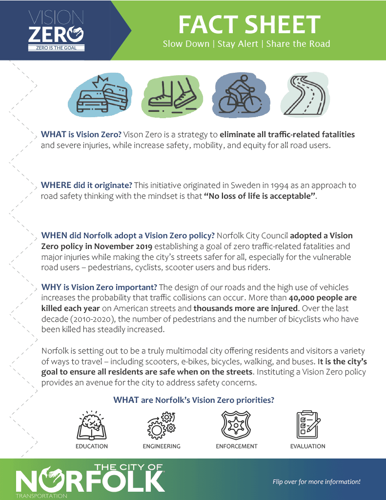 Vision Zero fact sheet Opens in new window