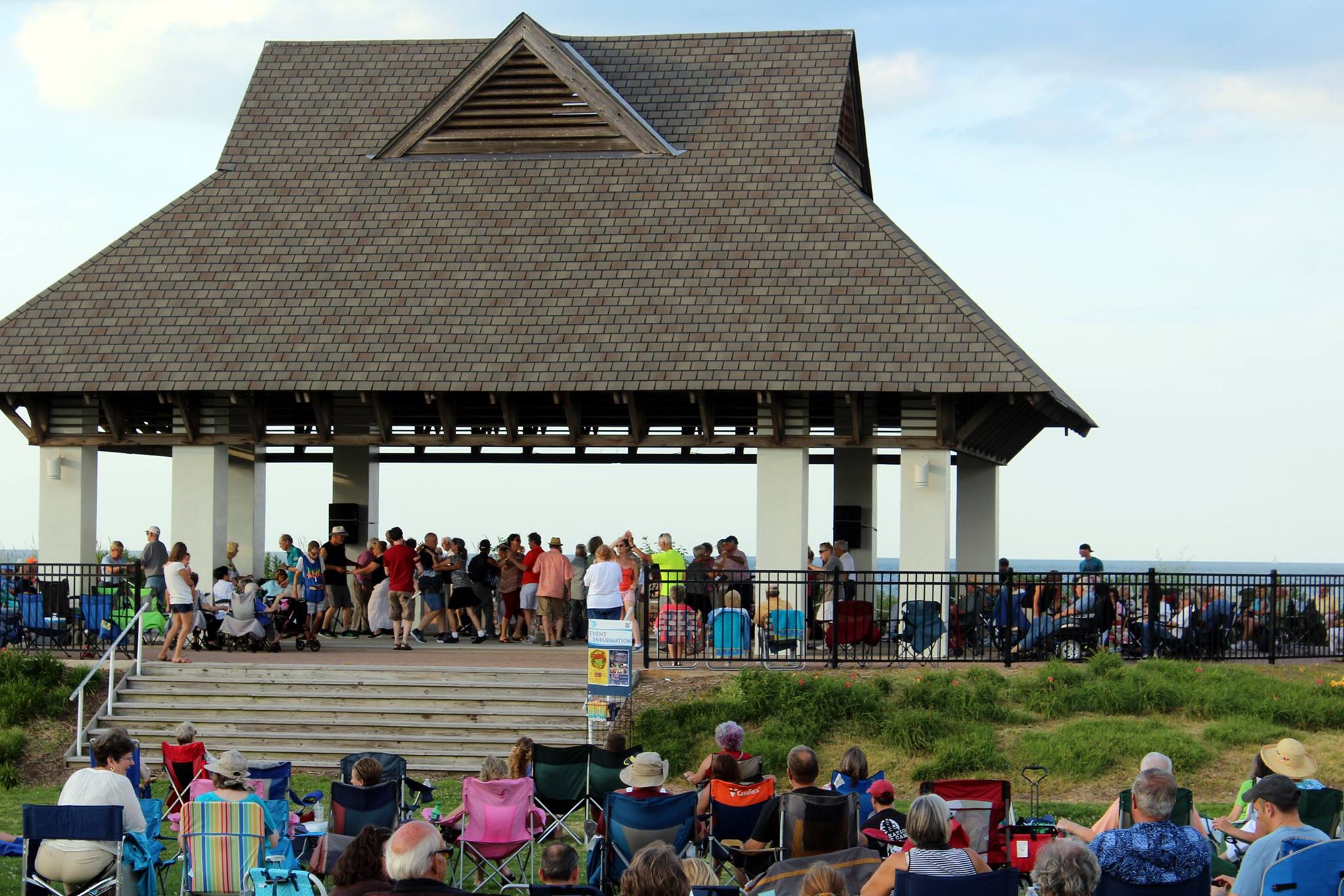 Enjoying a concert at the Ocean View Beach Park Pavillion